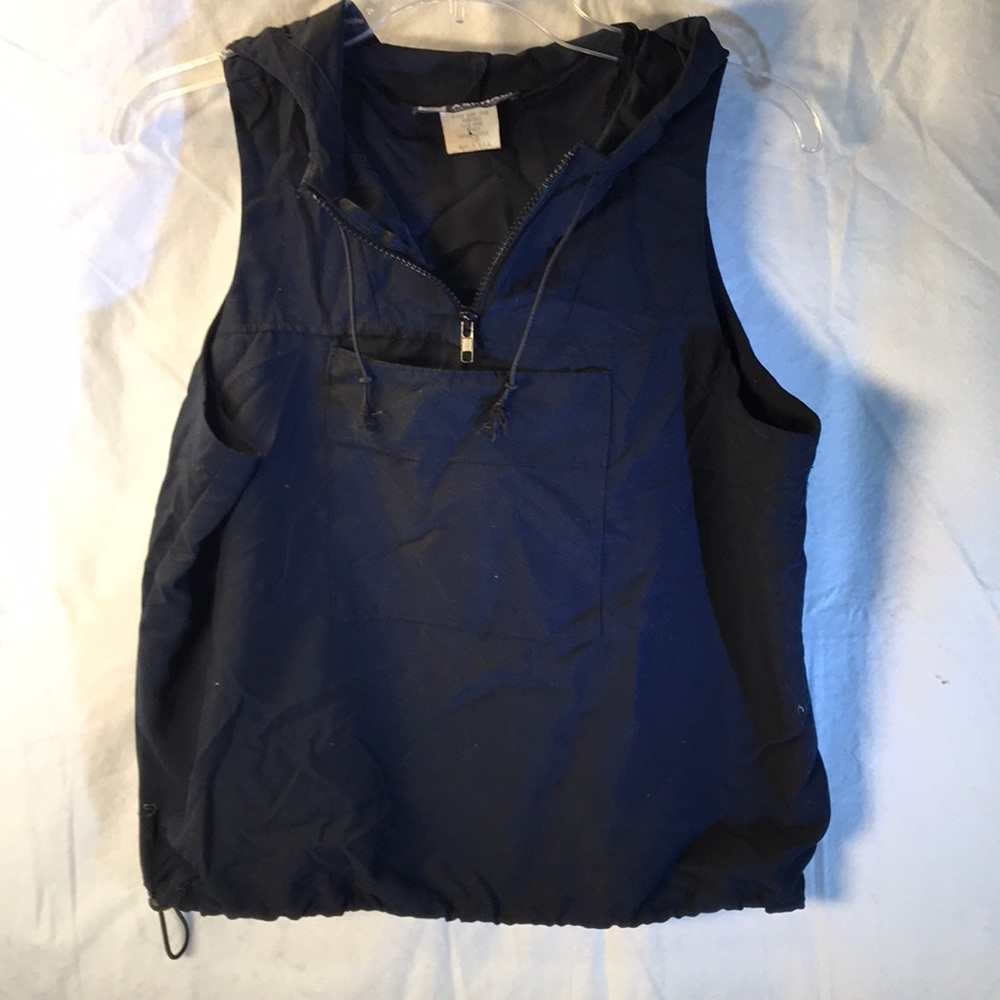 Blue Asphalt running hoodie vest Sz S